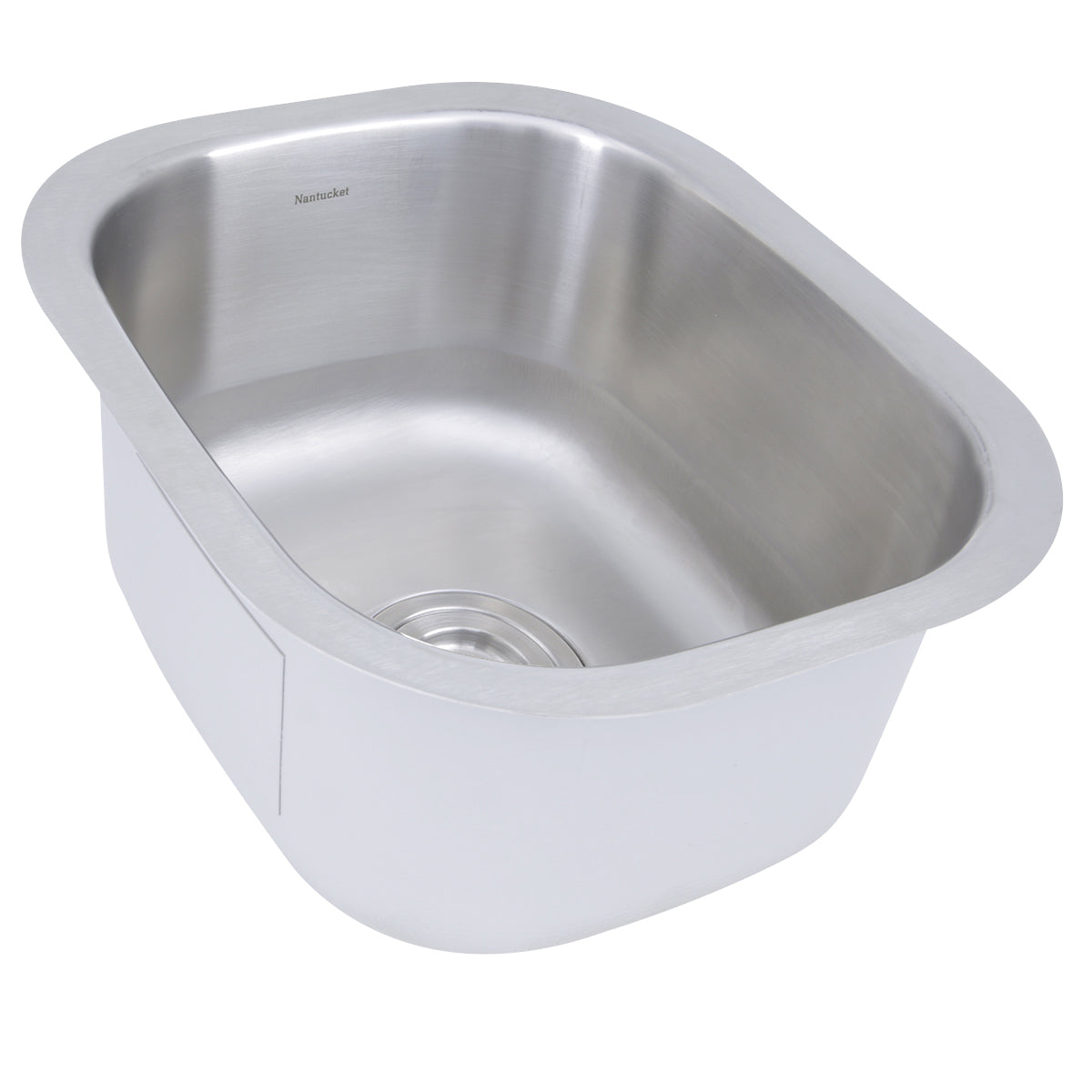 Nantucket Sinks Quidnet Collection 15" Rectangle Undermount Brushed Satin 304 Stainless Steel Single Bowl 18-Gauge Bar/Prep Sink