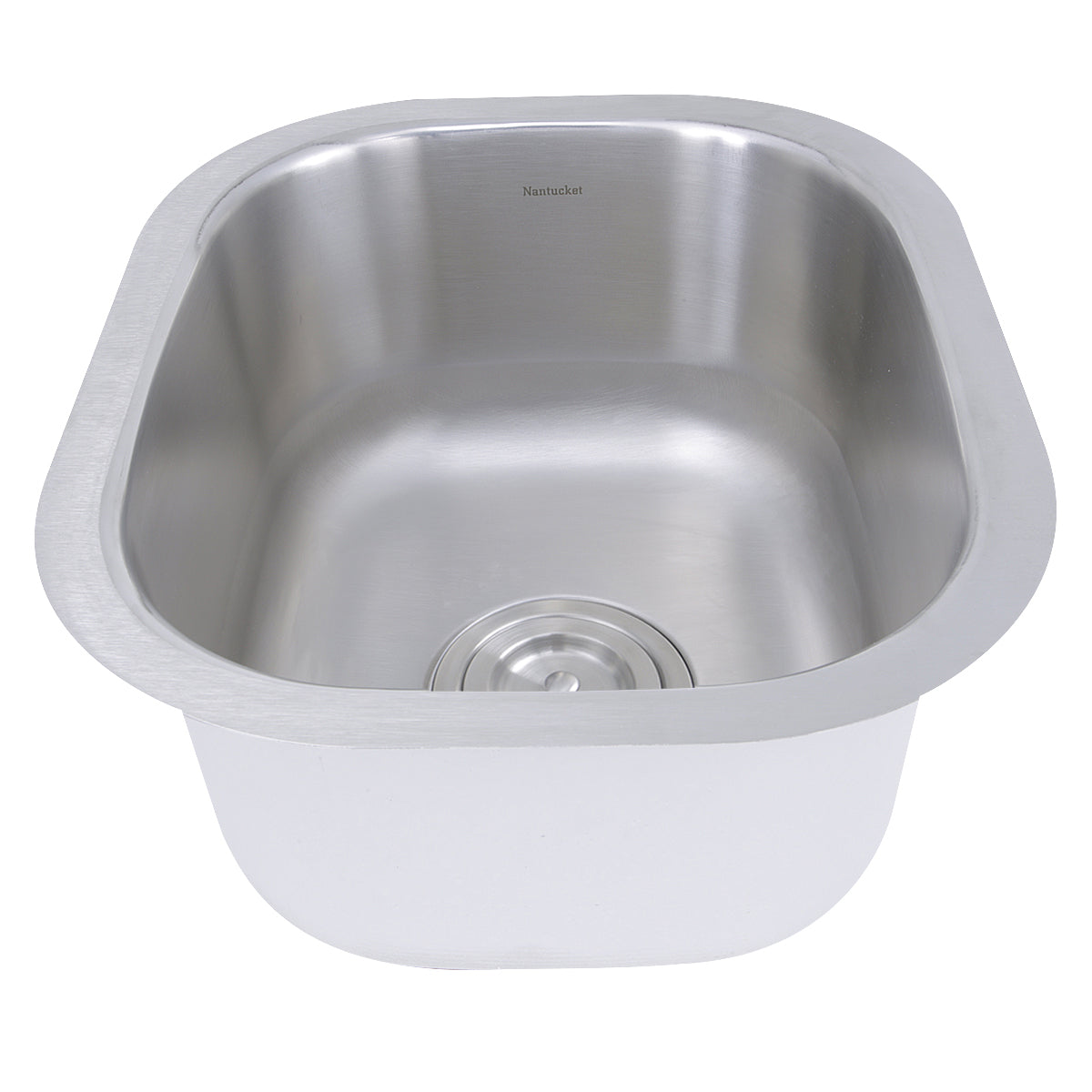 Nantucket Sinks Quidnet Collection 15" Rectangle Undermount Brushed Satin 304 Stainless Steel Single Bowl 18-Gauge Bar/Prep Sink