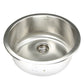 Nantucket Sinks Quidnet Collection 18" Round Undermount or topmount Brushed Satin 304 Stainless Steel Single Bowl 18-Gauge Bar/Prep Sink