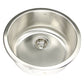 Nantucket Sinks Quidnet Collection 18" Round Undermount or topmount Brushed Satin 304 Stainless Steel Single Bowl 18-Gauge Bar/Prep Sink