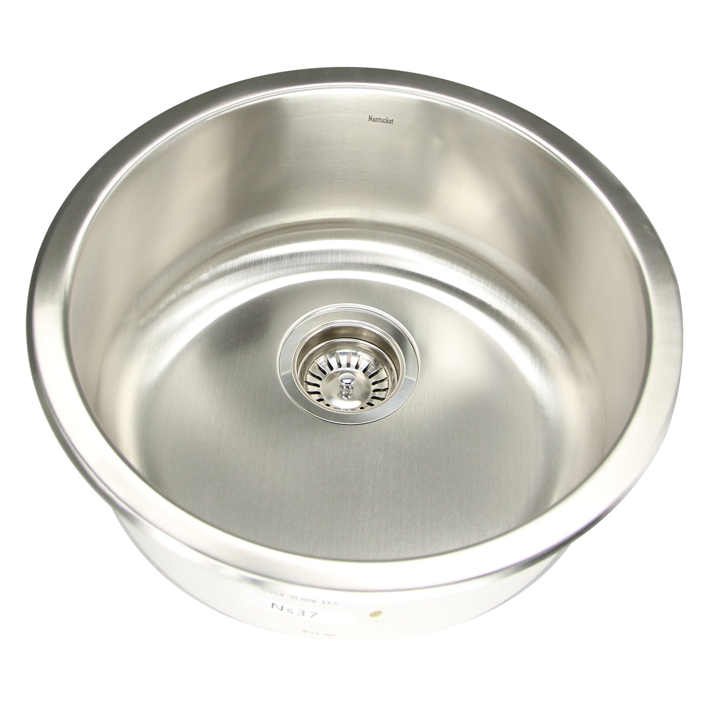 Nantucket Sinks Quidnet Collection 18" Round Undermount or topmount Brushed Satin 304 Stainless Steel Single Bowl 18-Gauge Bar/Prep Sink