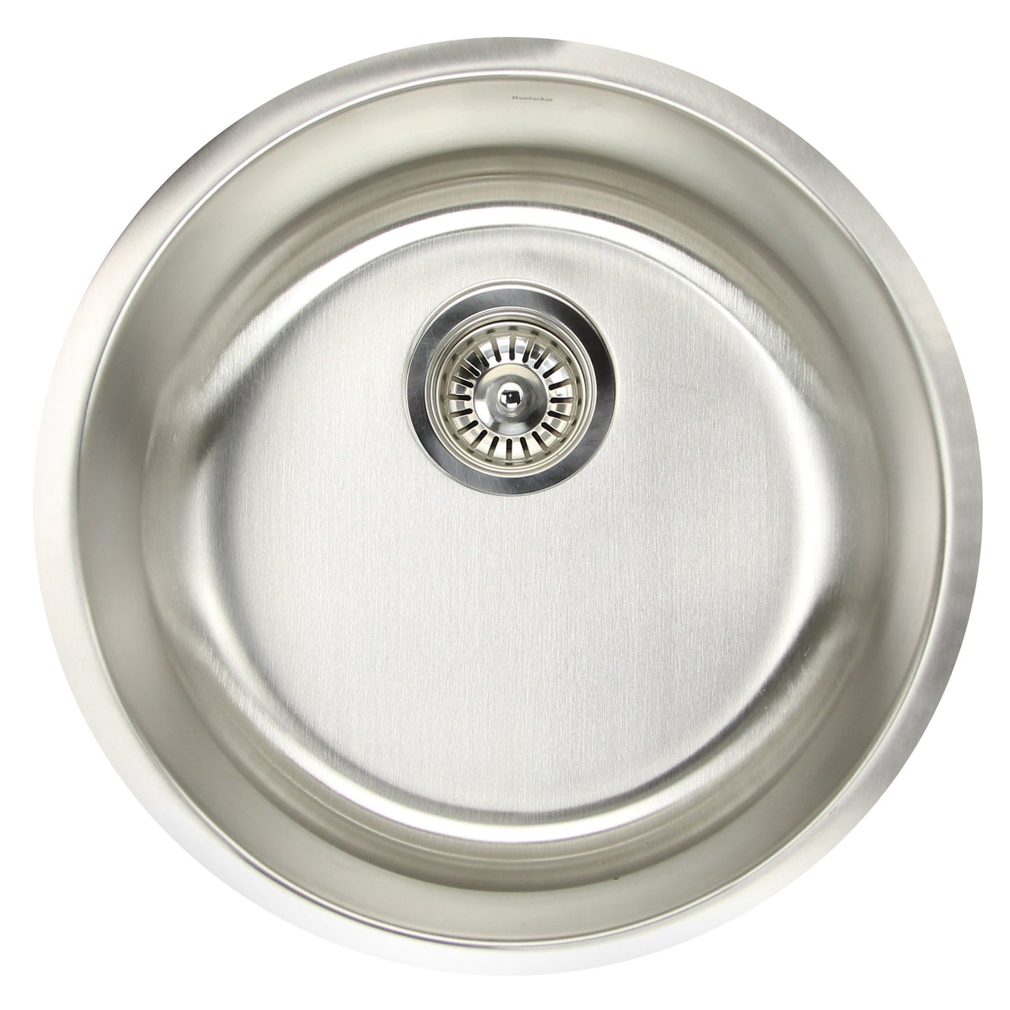 Nantucket Sinks Quidnet Collection 18" Round Undermount or topmount Brushed Satin 304 Stainless Steel Single Bowl 18-Gauge Bar/Prep Sink