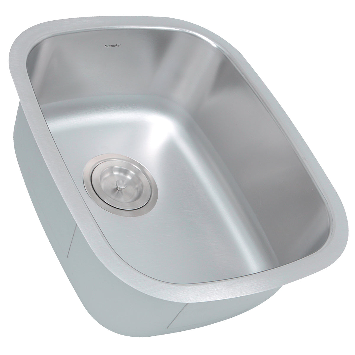 Nantucket Sinks Quidnet Collection 19" Rectangle Undermount Brushed Satin 304 Stainless Steel Single Bowl 18-Gauge Bar/Prep Sink