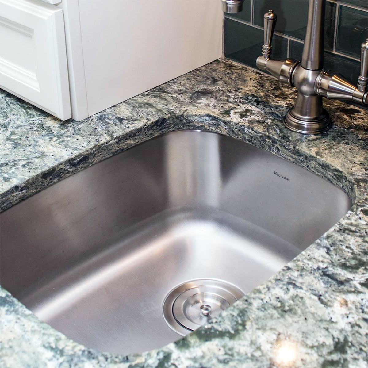 Nantucket Sinks Quidnet Collection 19" Rectangle Undermount Brushed Satin 304 Stainless Steel Single Bowl 18-Gauge Bar/Prep Sink