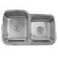 Nantucket Sinks Quidnet Collection 32" Irregular Undermount Brushed Satin Silver 304 Stainless Steel 60/40 Double Bowl 18-Gauge Kitchen Sink