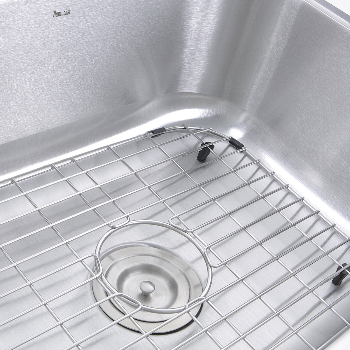 Nantucket Sinks Sconset Collection 23" Rectangle Undermount Brushed Satin Silver 304 Stainless Steel Single Bowl 16-Gauge Kitchen Sink