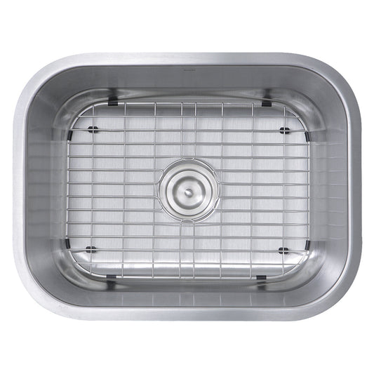 Nantucket Sinks Sconset Collection 23" Rectangle Undermount Brushed Satin Silver 304 Stainless Steel Single Bowl 16-Gauge Kitchen Sink