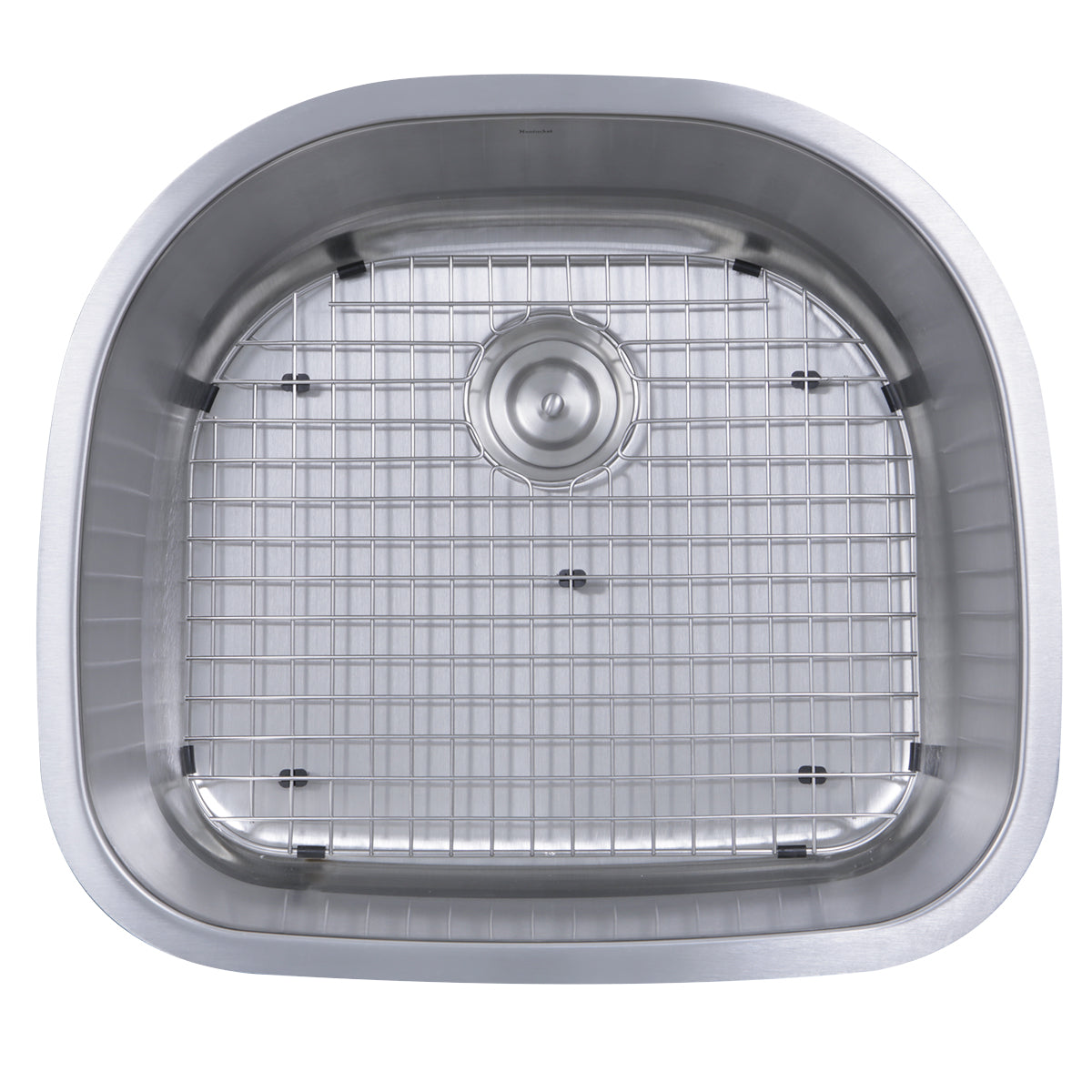 Nantucket Sinks Sconset Collection 24" D-Bowl Undermount Brushed Satin Silver 304 Stainless Steel Single Bowl 16-Gauge Kitchen Sink