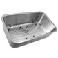 Nantucket Sinks Sconset Collection 30" Rectangle Undermount Brushed Satin 304 Stainless Steel Single Bowl 10" Deep Kitchen Sink