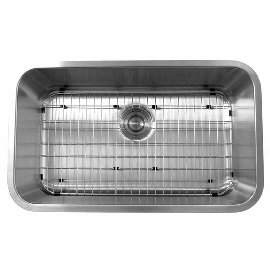 Nantucket Sinks Sconset Collection 30" Rectangle Undermount Brushed Satin 304 Stainless Steel Single Bowl 9" Deep Kitchen Sink