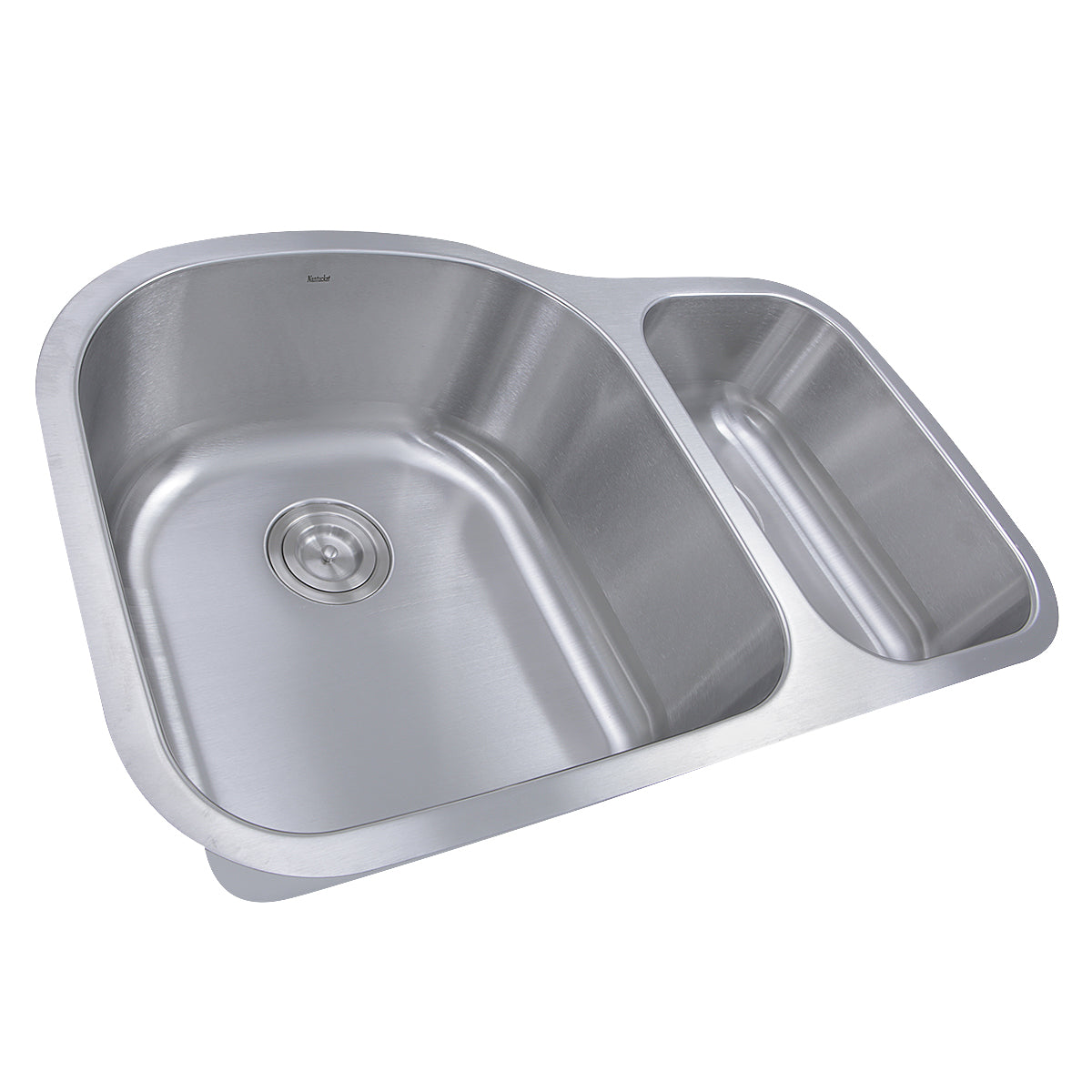 Nantucket Sinks Sconset Collection 32" Irregular Undermount Brushed Satin 304 Stainless Steel 70/30 Double Bowl 16-Gauge Kitchen Sink