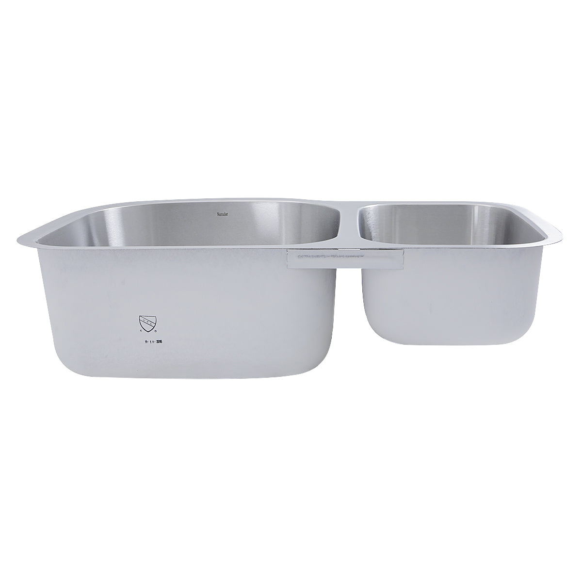 Nantucket Sinks Sconset Collection 32" Irregular Undermount Brushed Satin 304 Stainless Steel 70/30 Double Bowl 16-Gauge Kitchen Sink