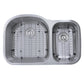 Nantucket Sinks Sconset Collection 32" Irregular Undermount Brushed Satin 304 Stainless Steel 70/30 Double Bowl 16-Gauge Kitchen Sink