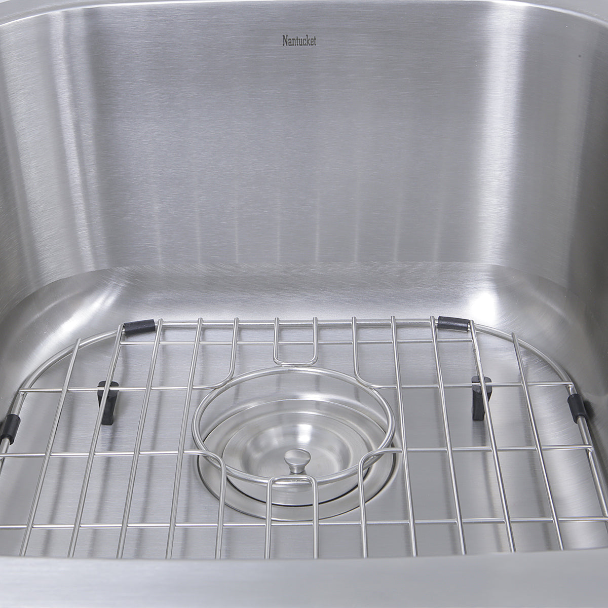 Nantucket Sinks Sconset Collection 32" Irregular Undermount Brushed Satin Silver 304 Stainless Steel 60/40 Double Bowl 16-Gauge Kitchen Sink With Cutting Board, Grids, and Colander Drains