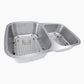 Nantucket Sinks Sconset Collection 32" Irregular Undermount Brushed Satin Silver 304 Stainless Steel 60/40 Double Bowl 16-Gauge Kitchen Sink With Cutting Board, Grids, and Colander Drains