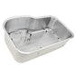Nantucket Sinks Sconset Collection 32" Irregular Undermount Brushed Satin Silver 304 Stainless Steel Single Bowl 16-Gauge Kitchen Sink