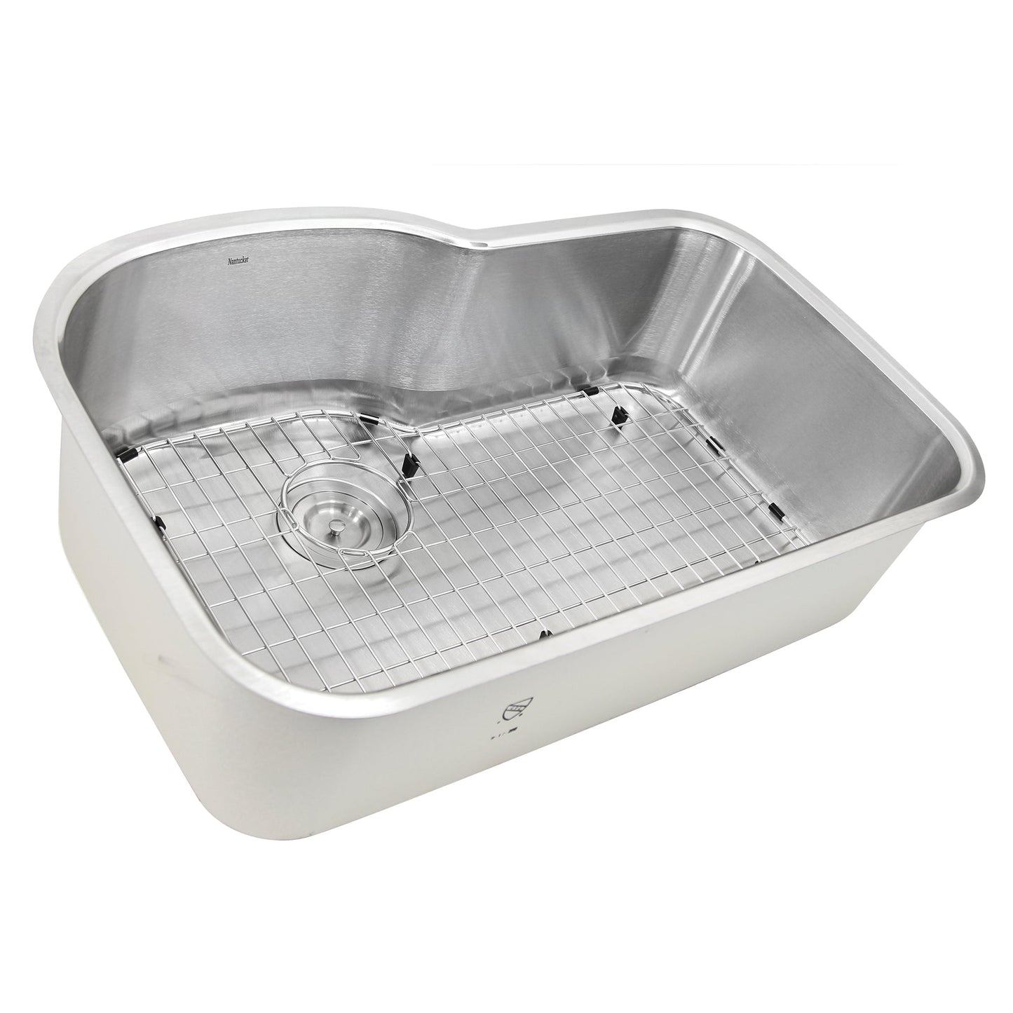 Nantucket Sinks Sconset Collection 32" Irregular Undermount Brushed Satin Silver 304 Stainless Steel Single Bowl 16-Gauge Kitchen Sink