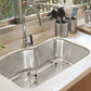 Nantucket Sinks Sconset Collection 32" Irregular Undermount Brushed Satin Silver 304 Stainless Steel Single Bowl 16-Gauge Kitchen Sink