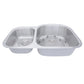 Nantucket Sinks Sconset Collection 33" Irregular Undermount Brushed Satin Silver 304 Stainless Steel 70/30 Reversed Double Bowl 16-Gauge Kitchen Sink