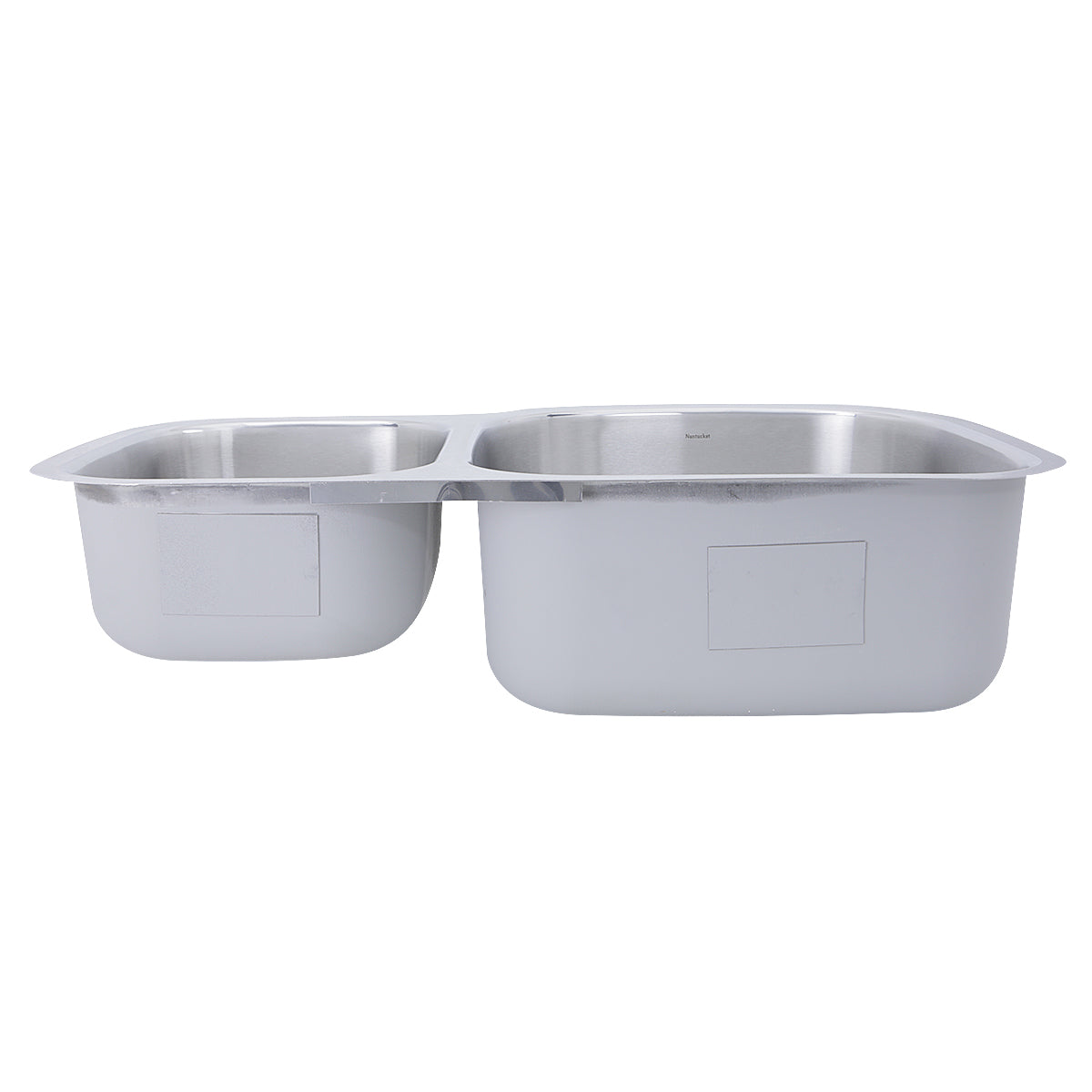 Nantucket Sinks Sconset Collection 33" Irregular Undermount Brushed Satin Silver 304 Stainless Steel 70/30 Reversed Double Bowl 16-Gauge Kitchen Sink