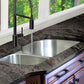 Nantucket Sinks Sconset Collection 33" Irregular Undermount Brushed Satin Silver 304 Stainless Steel 70/30 Reversed Double Bowl 16-Gauge Kitchen Sink