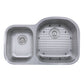 Nantucket Sinks Sconset Collection 33" Irregular Undermount Brushed Satin Silver 304 Stainless Steel 70/30 Reversed Double Bowl 16-Gauge Kitchen Sink