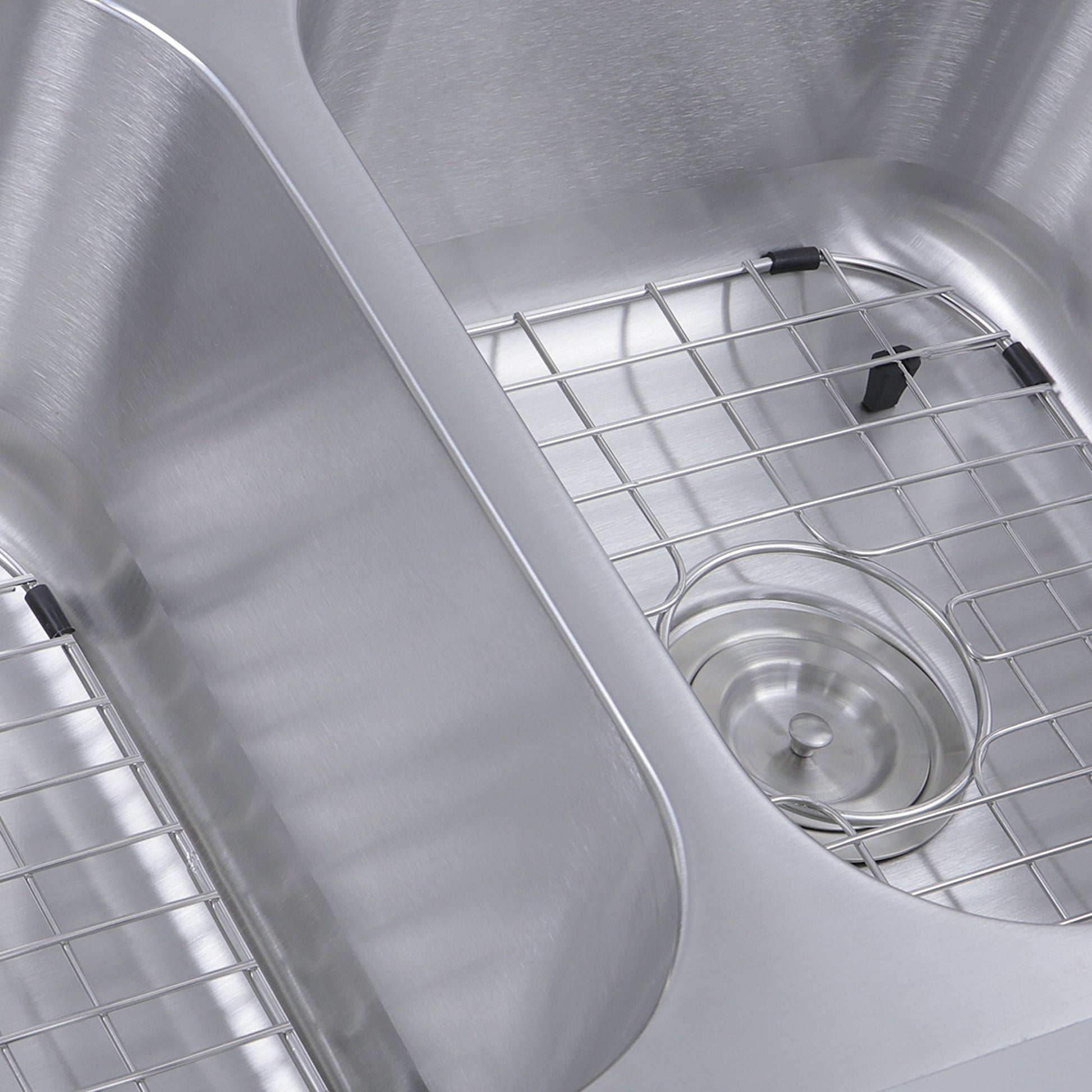 Nantucket Sinks Sconset Collection 33" Rectangle Undermount Brushed Satin Silver 304 Stainless Steel Double Bowl 16-Gauge Kitchen Sink