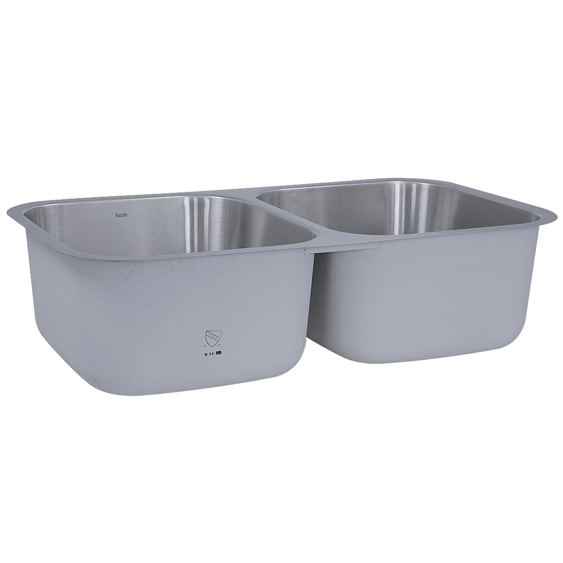 Nantucket Sinks Sconset Collection 33" Rectangle Undermount Brushed Satin Silver 304 Stainless Steel Double Bowl 16-Gauge Kitchen Sink