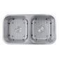 Nantucket Sinks Sconset Collection 33" Rectangle Undermount Brushed Satin Silver 304 Stainless Steel Double Bowl 16-Gauge Kitchen Sink
