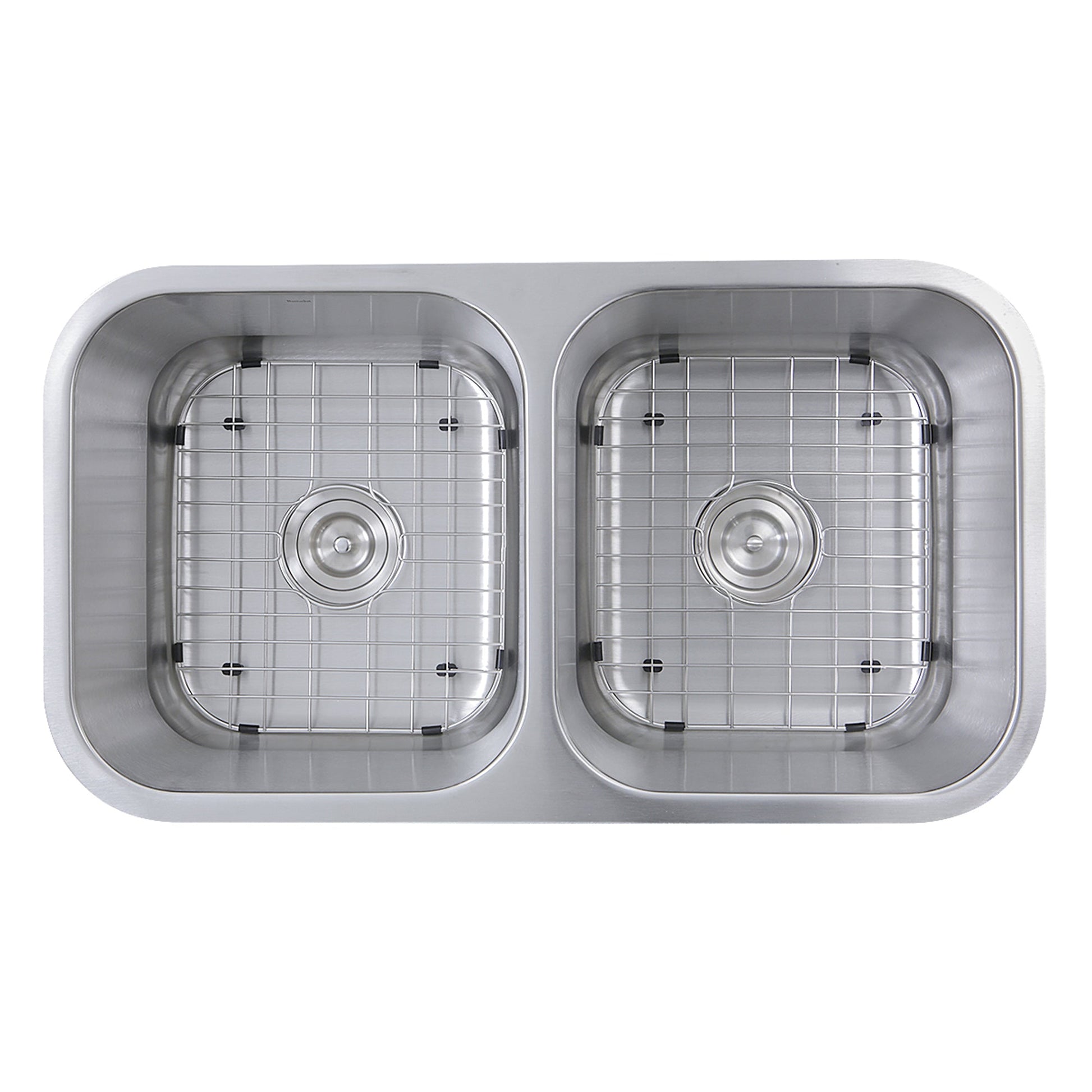 Nantucket Sinks Sconset Collection 33" Rectangle Undermount Brushed Satin Silver 304 Stainless Steel Double Bowl 16-Gauge Kitchen Sink