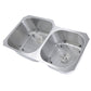Nantucket Sinks Sconset Collection 35" Irregular Undermount Brushed Satin 304 Stainless Steel Double Bowl Kitchen Sink