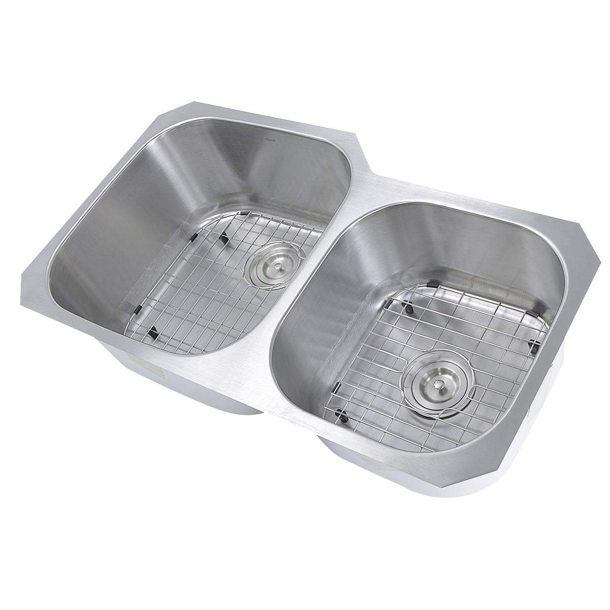 Nantucket Sinks Sconset Collection 35" Irregular Undermount Brushed Satin 304 Stainless Steel Double Bowl Kitchen Sink