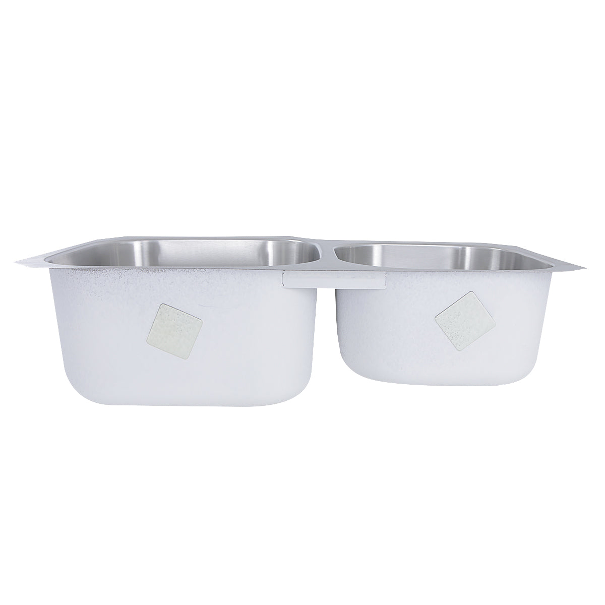Nantucket Sinks Sconset Collection 35" Irregular Undermount Brushed Satin 304 Stainless Steel Double Bowl Kitchen Sink