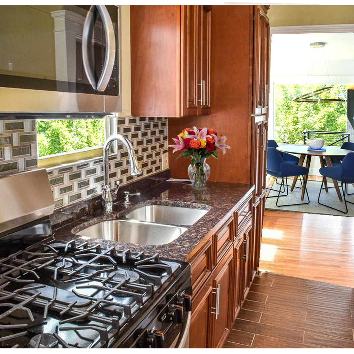 Nantucket Sinks Sconset Collection 35" Irregular Undermount Brushed Satin 304 Stainless Steel Double Bowl Kitchen Sink