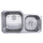 Nantucket Sinks Sconset Collection 35" Irregular Undermount Brushed Satin 304 Stainless Steel Double Bowl Kitchen Sink