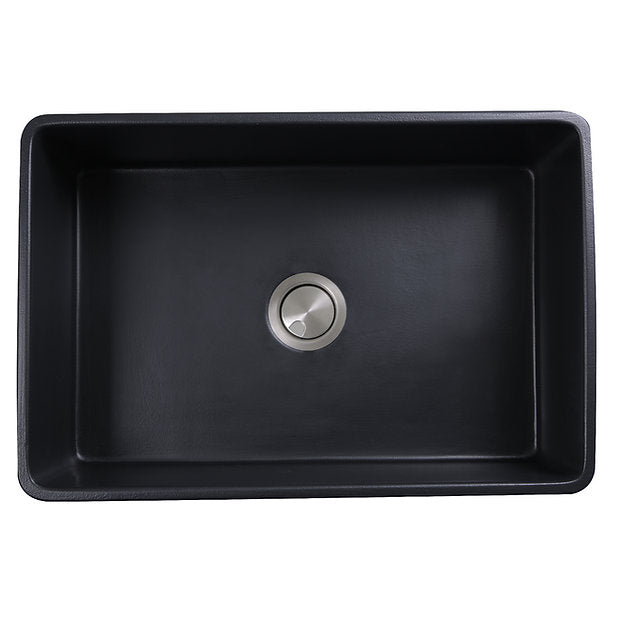 Nantucket Sinks Vineyard 30" Fireclay Farmhouse Apron Black Kitchen Sink