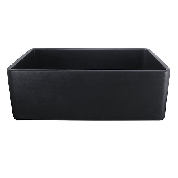 Nantucket Sinks Vineyard 30" Fireclay Farmhouse Apron Black Kitchen Sink
