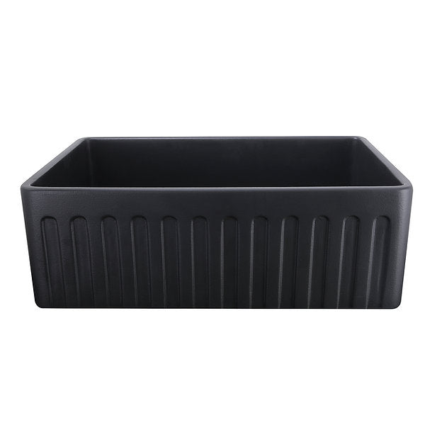 Nantucket Sinks Vineyard 30" Fireclay Farmhouse Apron Black Kitchen Sink