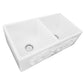 Nantucket Sinks Vineyard 33" Double Bowl Farmhouse Fireclay Kitchen Sink With Grapes Vine Motif Apron