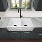 Nantucket Sinks Vineyard 33" Double Bowl Farmhouse Fireclay Kitchen Sink With Grapes Vine Motif Apron