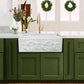 Nantucket Sinks Vineyard 33" Farmhouse Fireclay Kitchen Sink With Grapes Vine Motif Apron