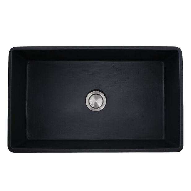 Nantucket Sinks Vineyard 33" Fireclay Farmhouse Apron Black Kitchen Sink
