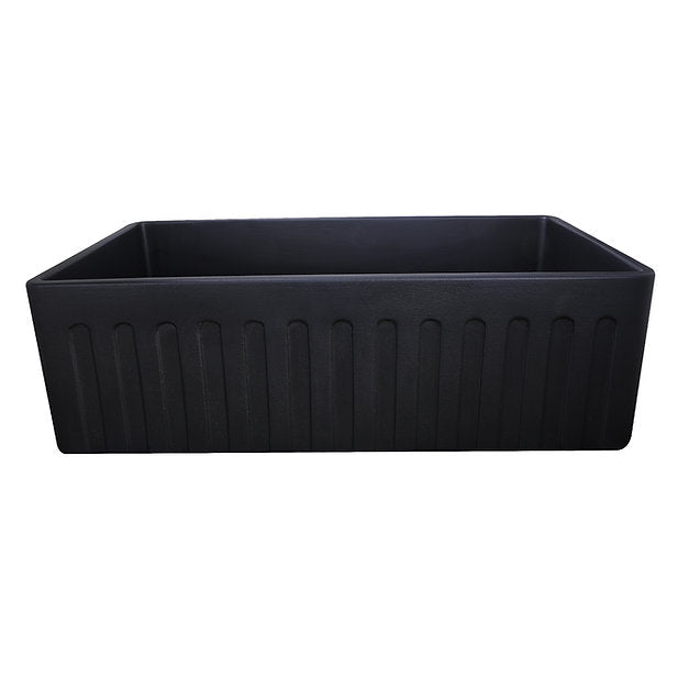 Nantucket Sinks Vineyard 33" Fireclay Farmhouse Apron Black Kitchen Sink