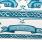 Nantucket Sinks Vineyard 33" Porcelain Enamel Glaze Fireclay Farmhouse Apron Rectangle White/Blue Sink