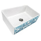 Nantucket Sinks Vineyard 33" Porcelain Enamel Glaze Fireclay Farmhouse Apron Rectangle White/Blue Sink