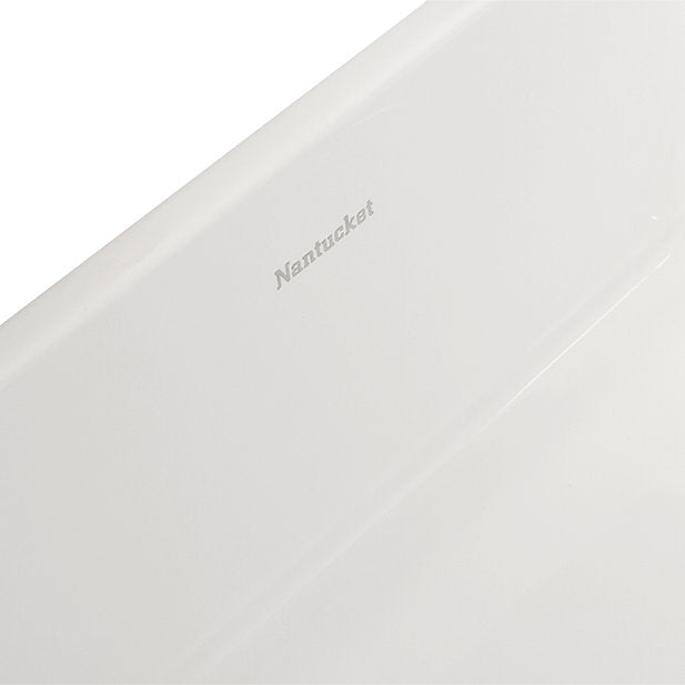 Nantucket Sinks Vineyard 33" Porcelain Enamel Glaze Fireclay Farmhouse Apron Rectangle White/Blue Sink