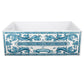 Nantucket Sinks Vineyard 33" Porcelain Enamel Glaze Fireclay Farmhouse Apron Rectangle White/Blue Sink