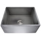 Nantucket Sinks Vineyard Collection 23" Rectangle Undermount Porcelain Enamel Glaze Grey Fireclay Single Bowl Farmhouse Apron Kitchen Sink With Concrete Finish