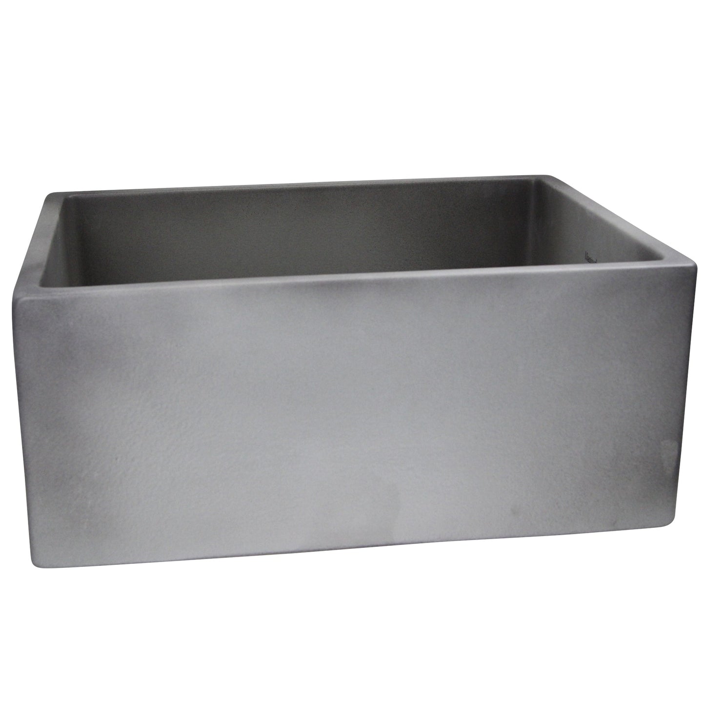 Nantucket Sinks Vineyard Collection 23" Rectangle Undermount Porcelain Enamel Glaze Grey Fireclay Single Bowl Farmhouse Apron Kitchen Sink With Concrete Finish