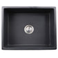 Nantucket Sinks Vineyard Collection 23" Rectangle Undermount Porcelain Enamel Glaze Grey Fireclay Single Bowl Farmhouse Apron Kitchen Sink With Matte Black Finish